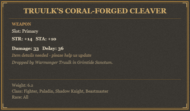 Truulk’s Coral-Forged Cleaver