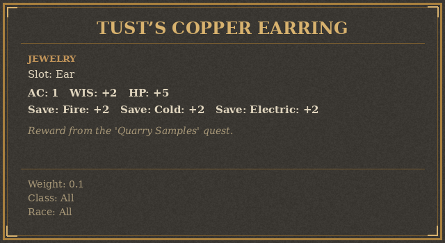 Tust’s Copper Earring