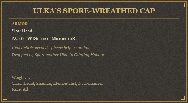Ulka’s Spore-Wreathed Cap