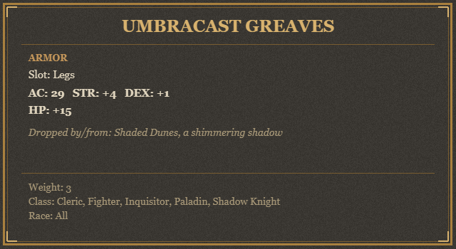 Umbracast Greaves