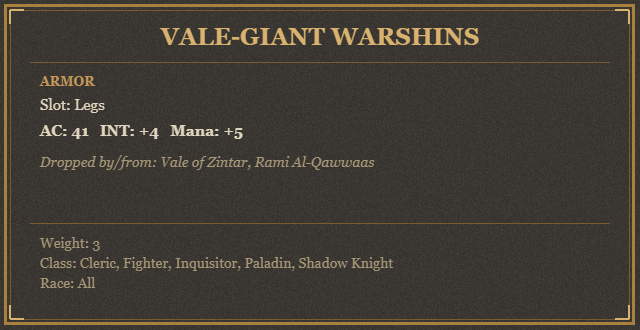 Vale-Giant Warshins