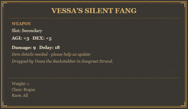 Vessa’s Silent Fang