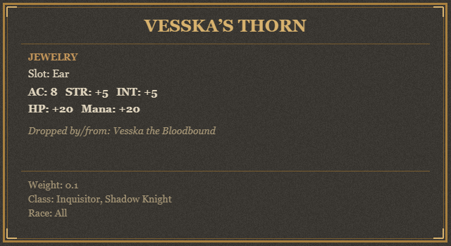 Vesska’s Thorn