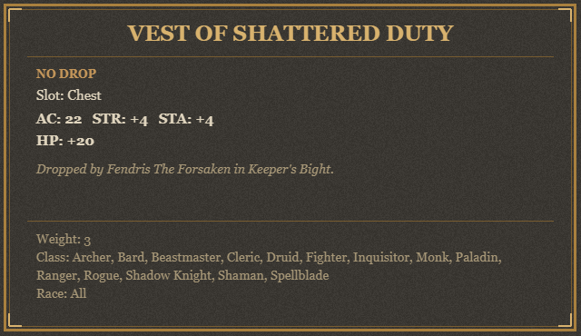Vest Of Shattered Duty