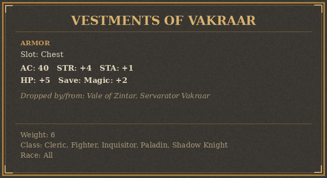 Vestments of Vakraar