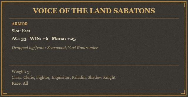 Voice of the Land Sabatons