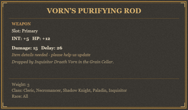 Vorn’s Purifying Rod