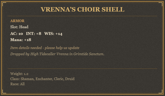Vrenna’s Choir Shell