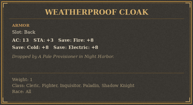 Weatherproof Cloak