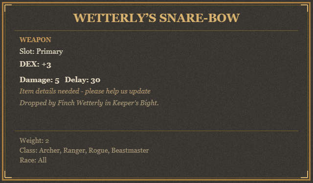 Wetterly’s Snare-Bow