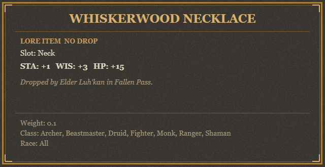 Whiskerwood Necklace
