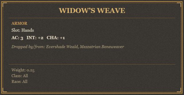 Widow’s Weave