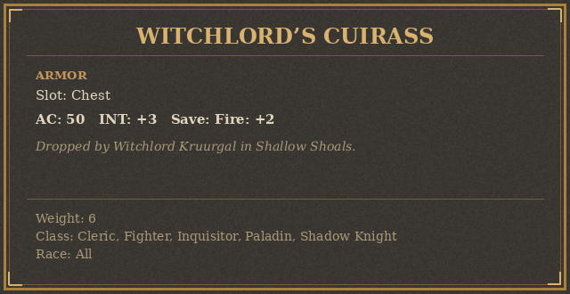 Witchlord’s Cuirass
