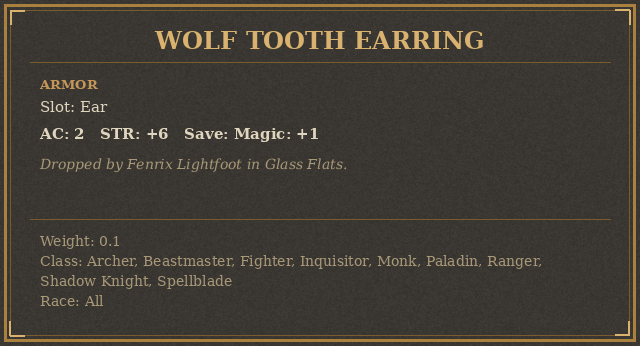 Wolf Tooth Earring