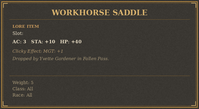 Workhorse Saddle