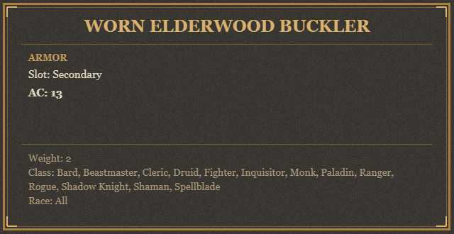 Worn Elderwood Buckler