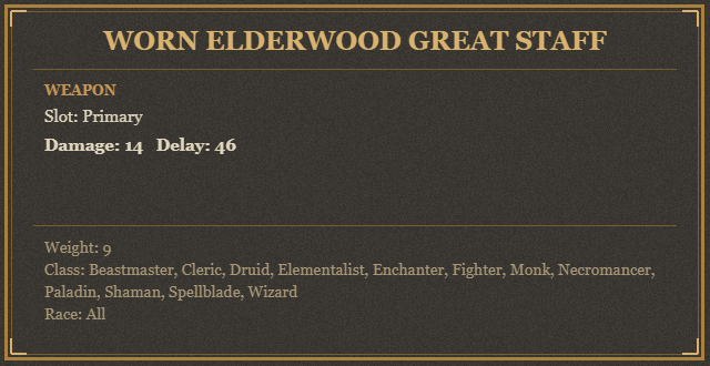 Worn Elderwood Great Staff