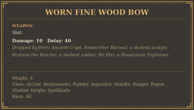 Worn Fine Wood Bow
