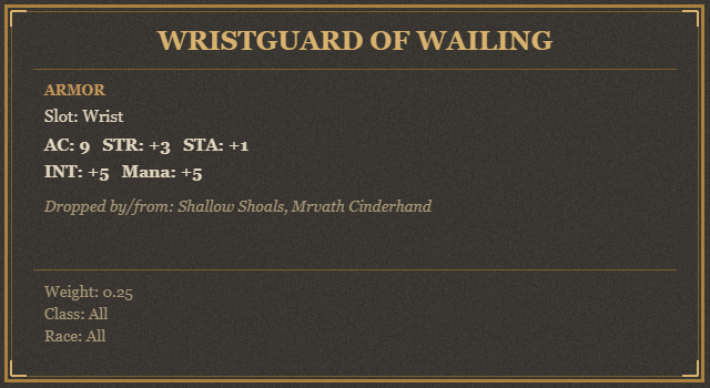 Wristguard of Wailing