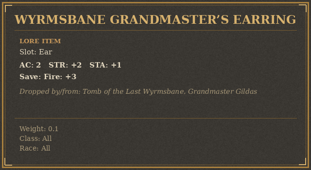 Wyrmsbane Grandmaster’s Earring