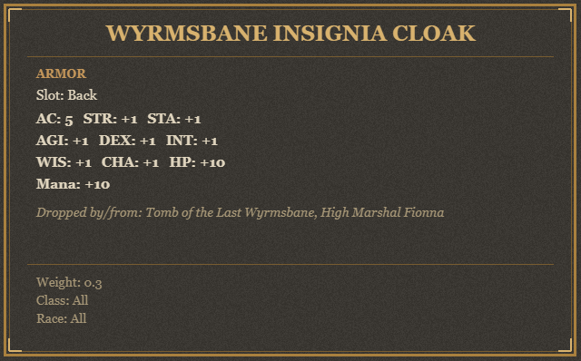 Wyrmsbane Insignia Cloak