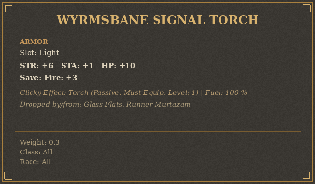 Wyrmsbane Signal Torch
