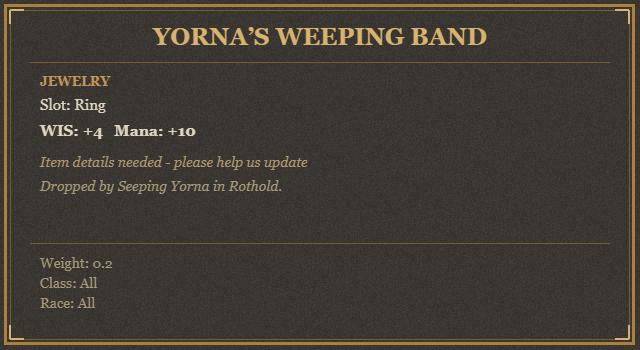 Yorna’s Weeping Band
