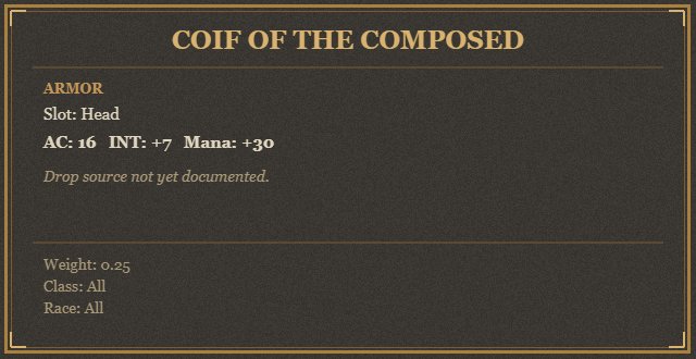 Coif of the Composed