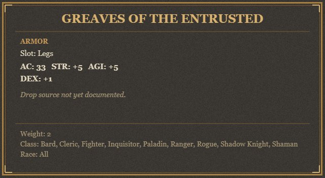 Greaves of the Entrusted