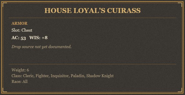 House Loyal’s Cuirass