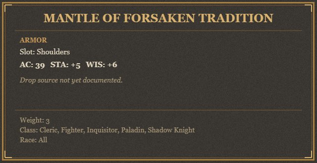 Mantle of Forsaken Tradition