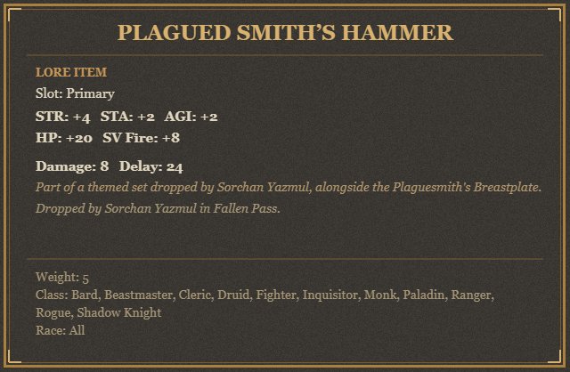 Plagued Smith’s Hammer