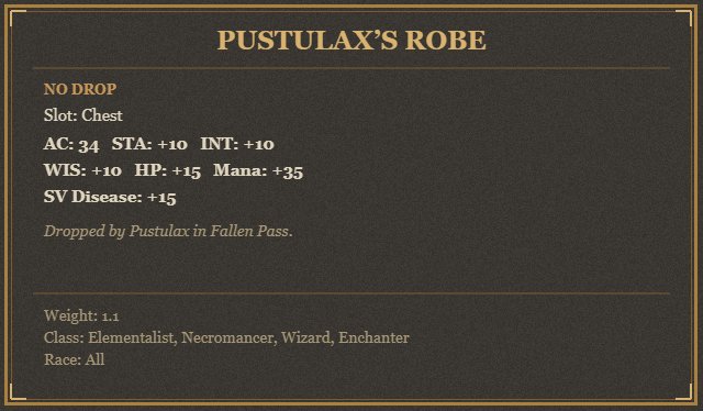 Pustulax’s Robe