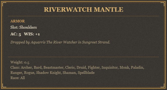 Riverwatch Mantle