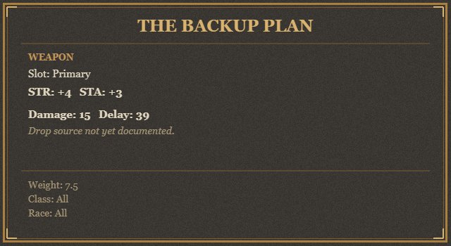 The Backup Plan