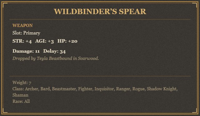 Wildbinder’s Spear