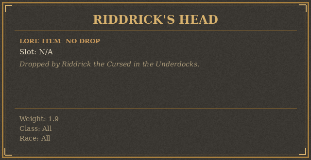 Riddrick’s Head