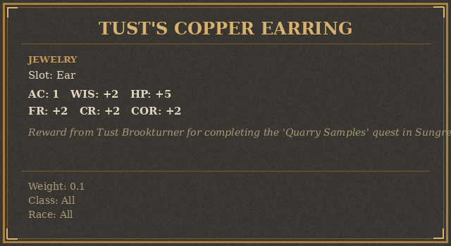 Tust’s Copper Earring