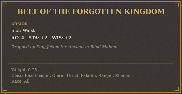 Belt of the Forgotten Kingdom