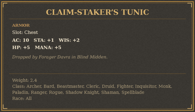 Claim-Staker’s Tunic