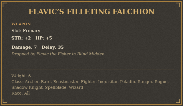 Flavic’s Filleting Falchion