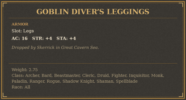 Goblin Diver’s Leggings