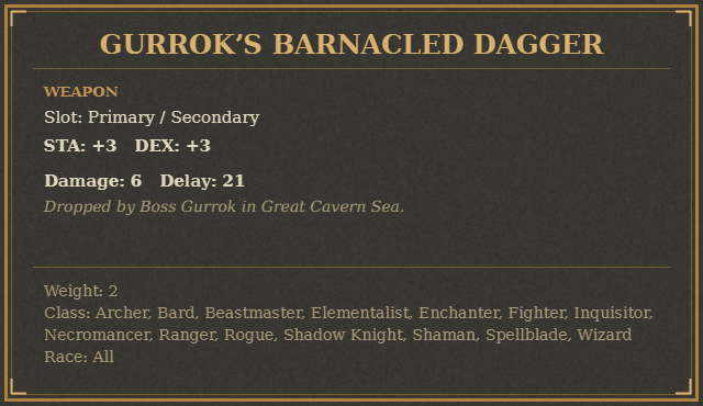 Gurrok’s Barnacled Dagger