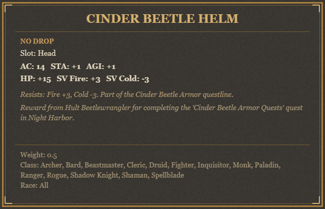 Cinder Beetle Helm