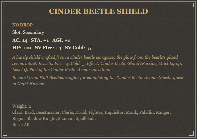 Cinder Beetle Shield