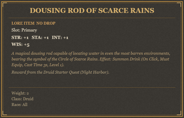 Dousing Rod of Scarce Rains
