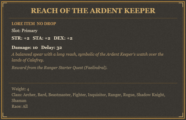 Reach of the Ardent Keeper