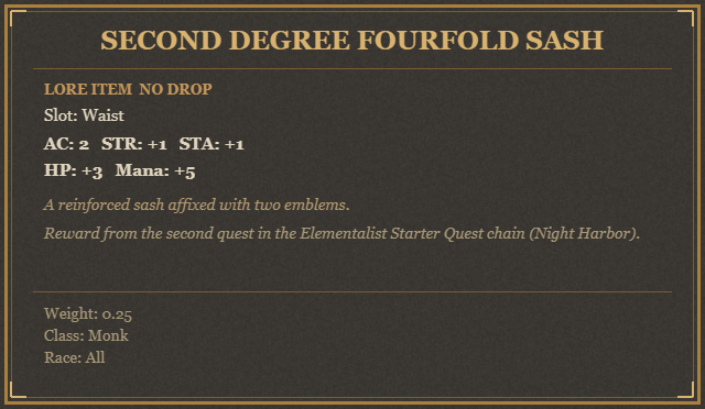 Second Degree Fourfold Sash