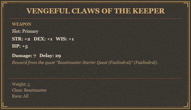 Vengeful Claws of the Keeper