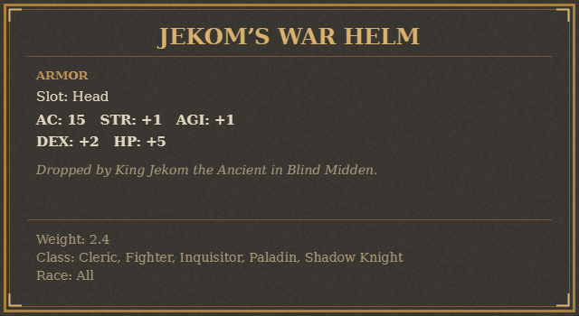 Jekom’s War Helm